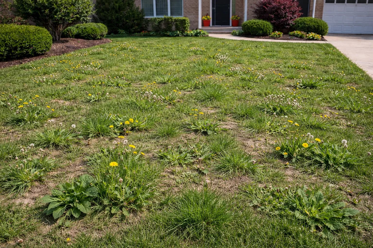 Lawn comparison - without and with TruScape fertilization - Without TruScape