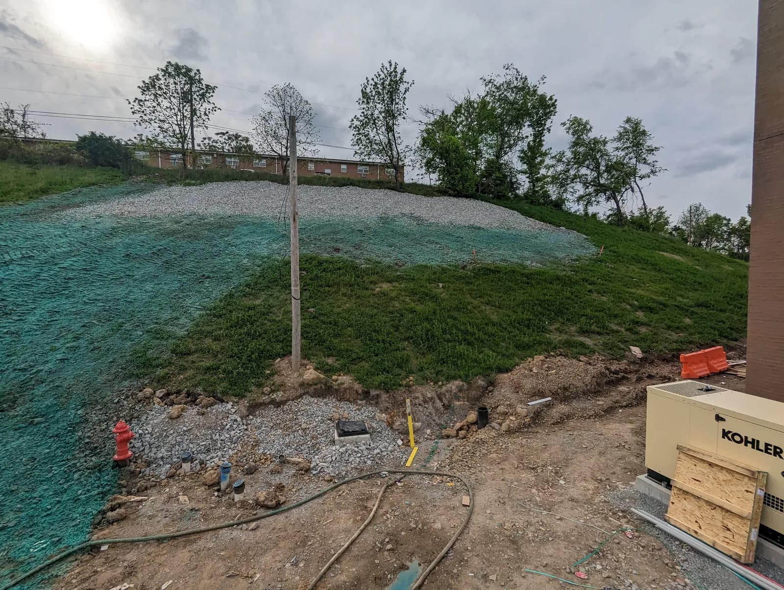 Commercial site lawn installation near Greensburg PA