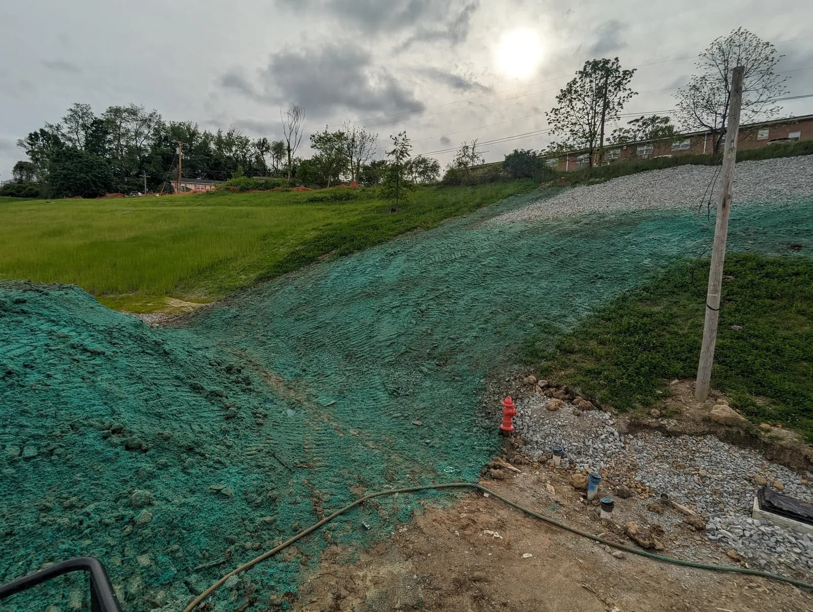 Hillside hydroseeding for erosion control near Pittsburgh PA