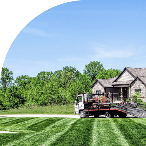 Precision lawn mowing result